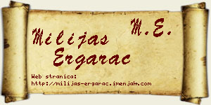 Milijas Ergarac vizit kartica